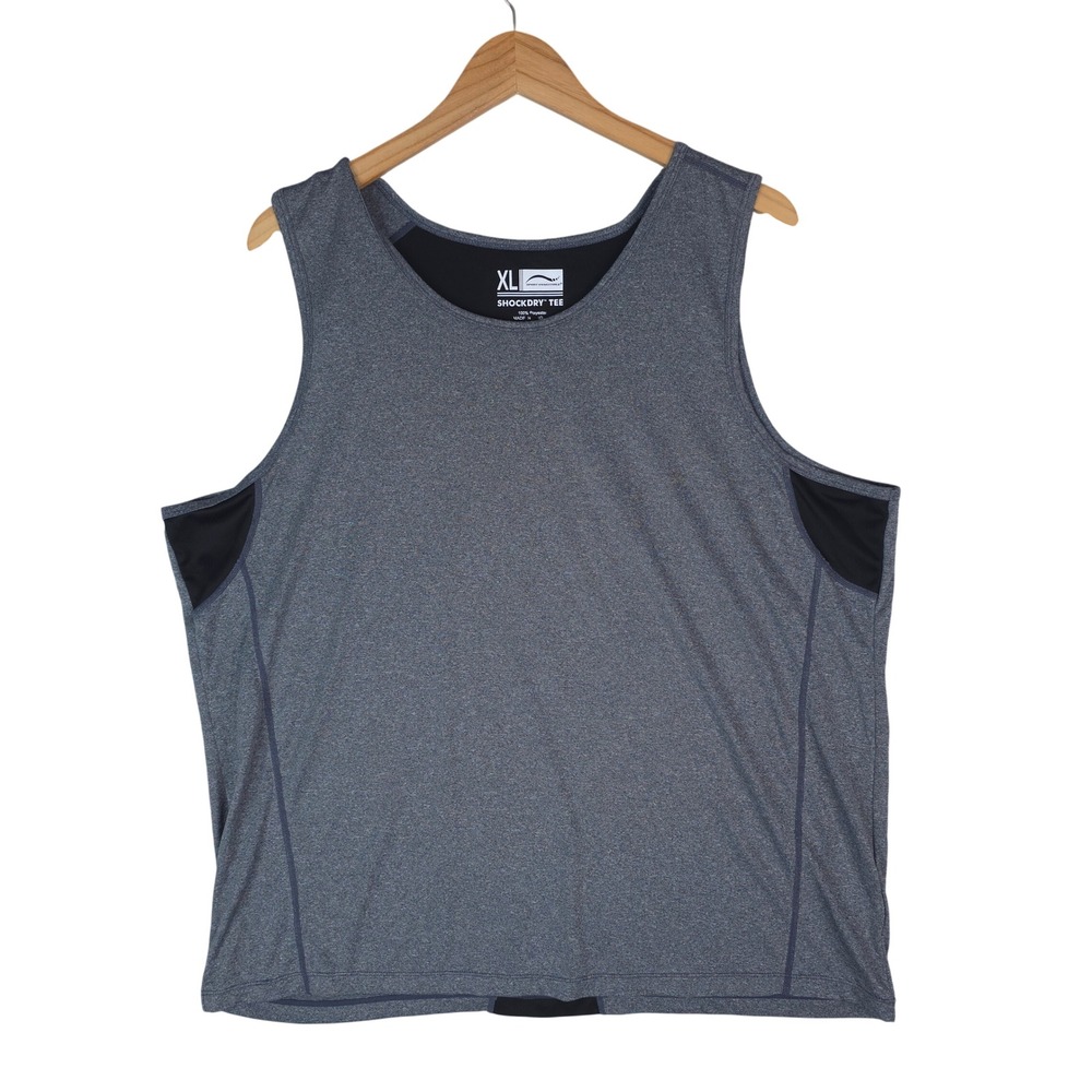 Sport Essentials ShockDry Tee Tank Top Men XL Gray Athletic Mesh Back Sleeveless